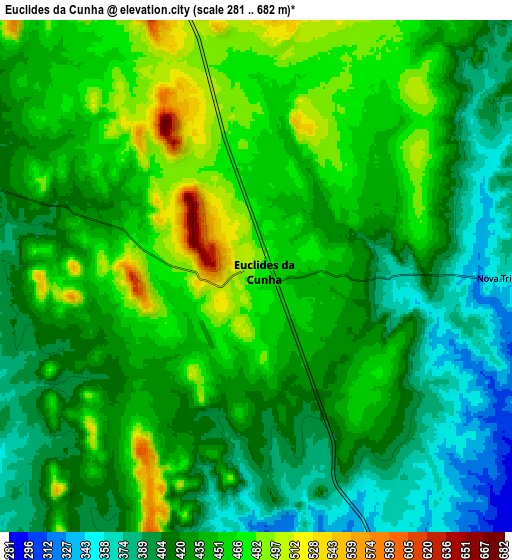 Zoom OUT 2x Euclides da Cunha, Brazil elevation map