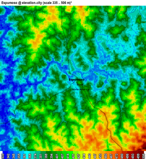 Zoom OUT 2x Espumoso, Brazil elevation map