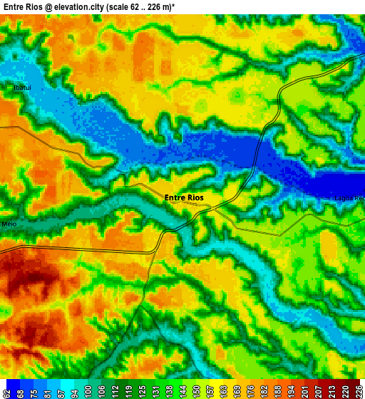 Zoom OUT 2x Entre Rios, Brazil elevation map