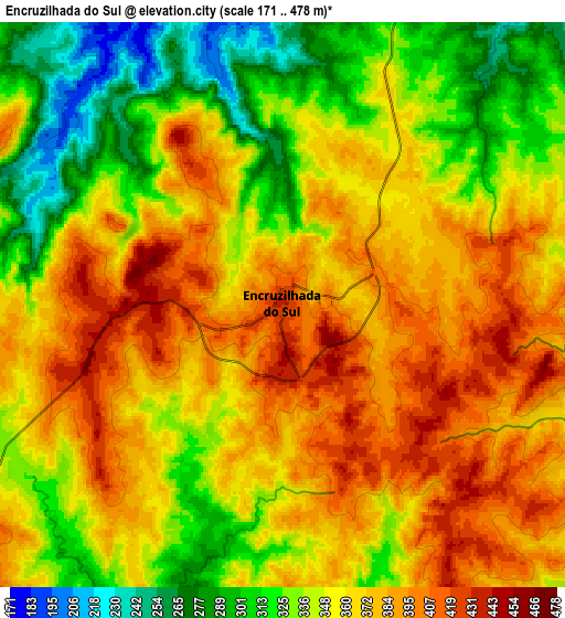 Zoom OUT 2x Encruzilhada do Sul, Brazil elevation map
