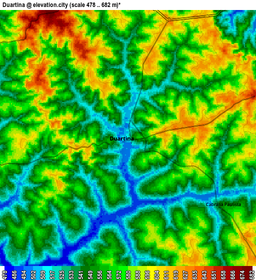 Zoom OUT 2x Duartina, Brazil elevation map