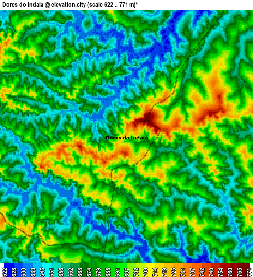 Zoom OUT 2x Dores do Indaiá, Brazil elevation map