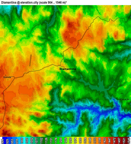 Zoom OUT 2x Diamantina, Brazil elevation map