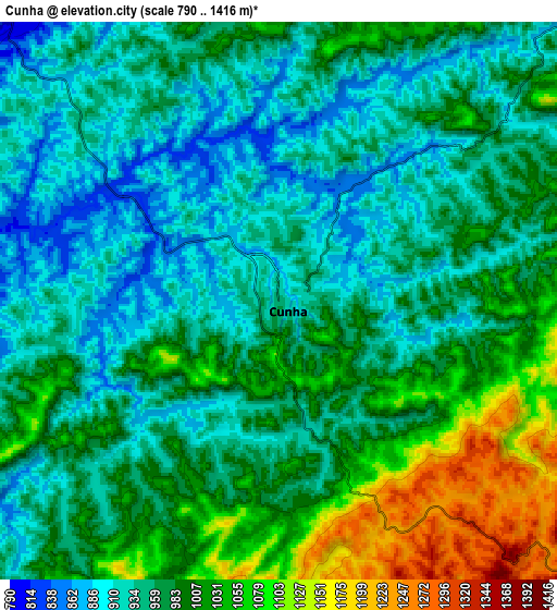 Zoom OUT 2x Cunha, Brazil elevation map