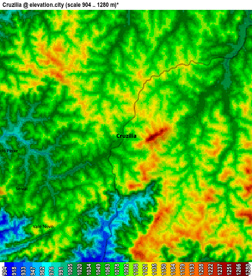 Zoom OUT 2x Cruzília, Brazil elevation map