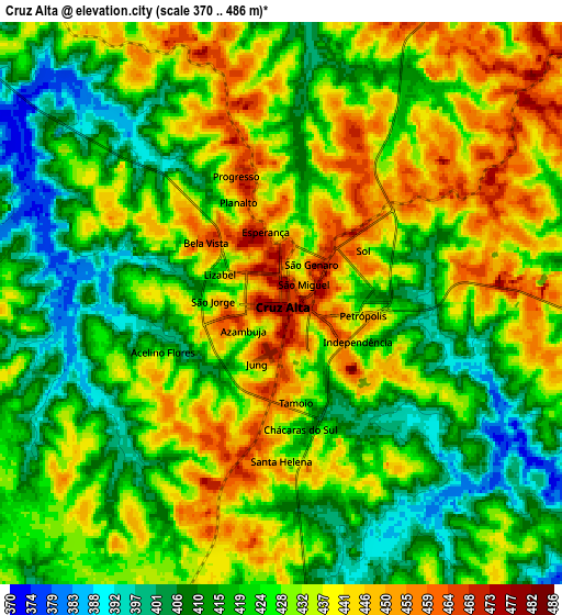 Zoom OUT 2x Cruz Alta, Brazil elevation map