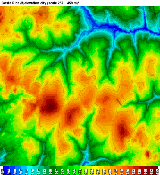 Zoom OUT 2x Costa Rica, Brazil elevation map