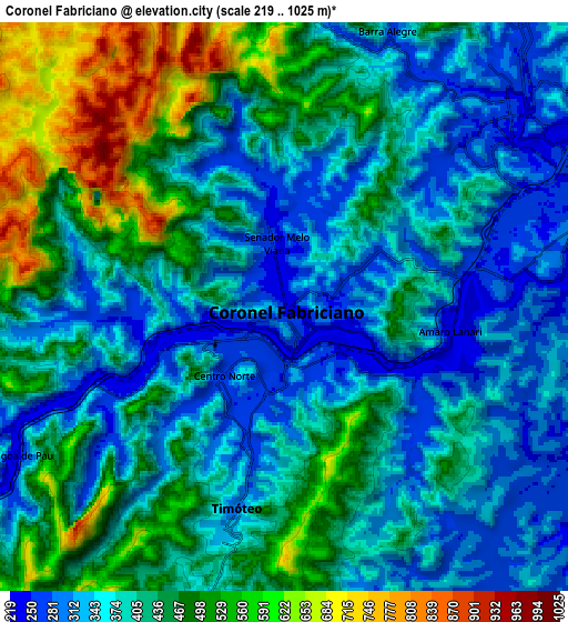 Zoom OUT 2x Coronel Fabriciano, Brazil elevation map