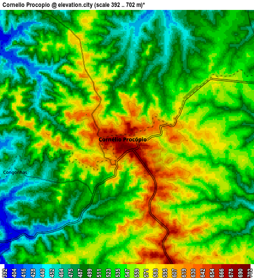 Zoom OUT 2x Cornélio Procópio, Brazil elevation map