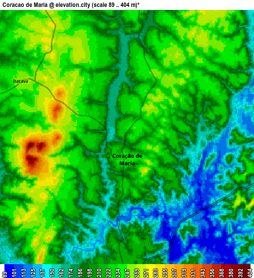 Zoom OUT 2x Coração de Maria, Brazil elevation map