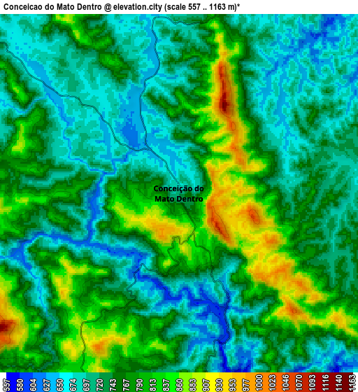 Zoom OUT 2x Conceição do Mato Dentro, Brazil elevation map