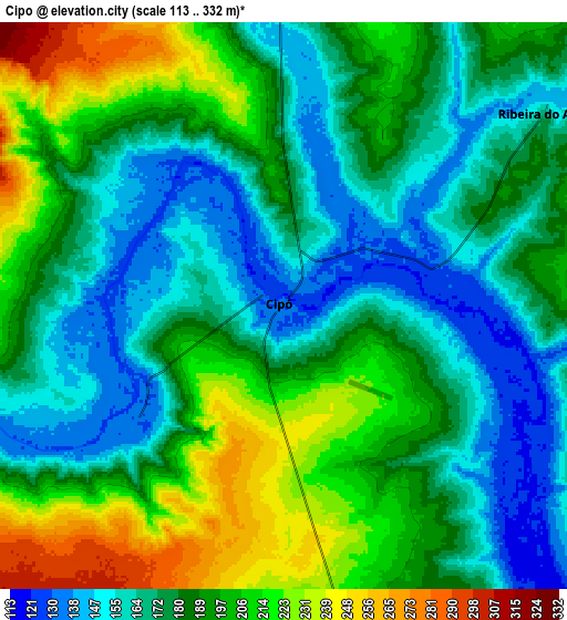 Zoom OUT 2x Cipó, Brazil elevation map