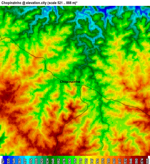 Zoom OUT 2x Chopinzinho, Brazil elevation map