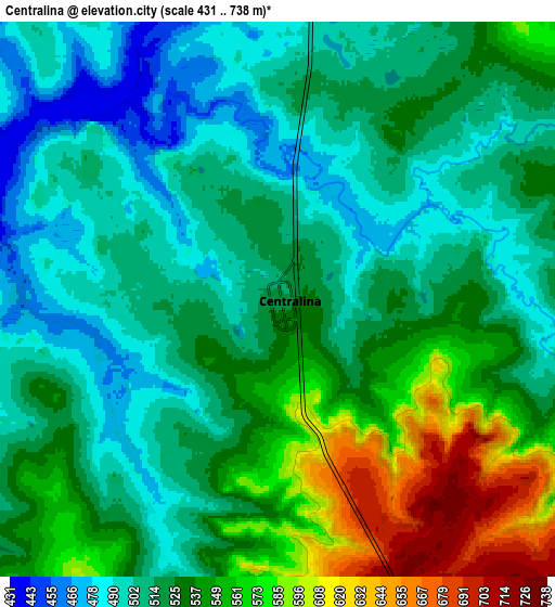 Zoom OUT 2x Centralina, Brazil elevation map