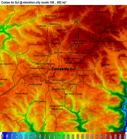 Zoom OUT 2x Caxias do Sul, Brazil elevation map