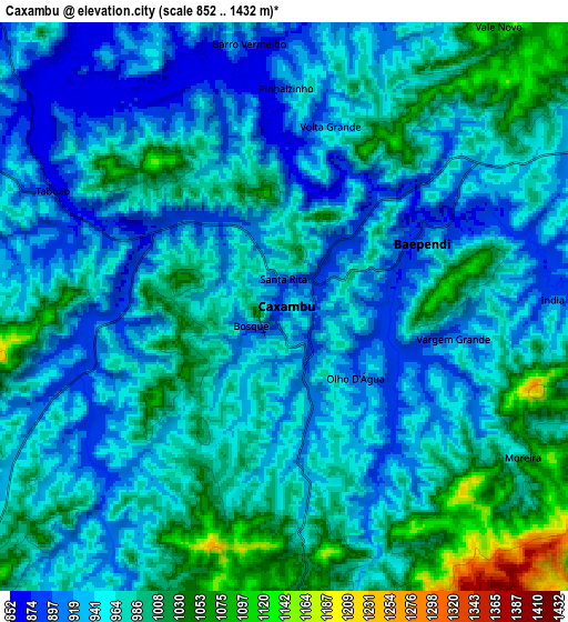 Zoom OUT 2x Caxambu, Brazil elevation map