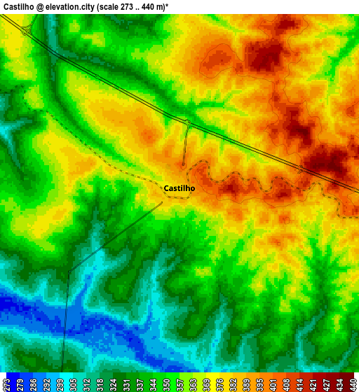Zoom OUT 2x Castilho, Brazil elevation map