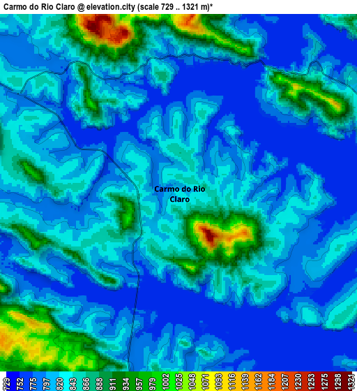 Zoom OUT 2x Carmo do Rio Claro, Brazil elevation map