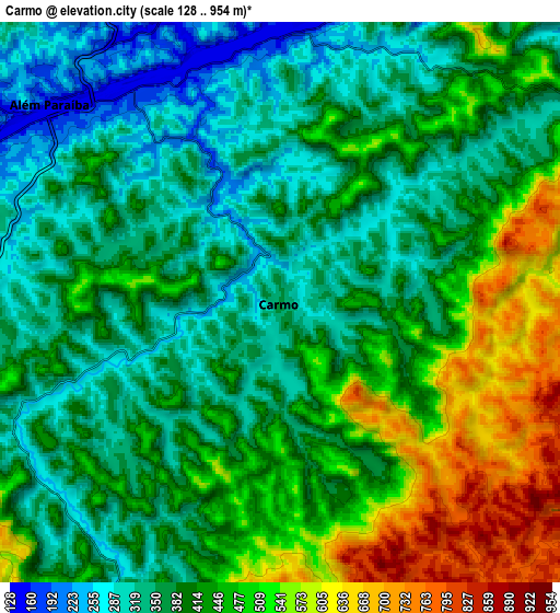 Zoom OUT 2x Carmo, Brazil elevation map