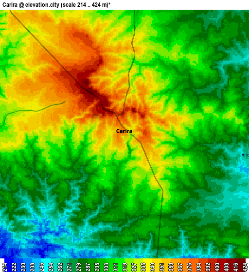 Zoom OUT 2x Carira, Brazil elevation map