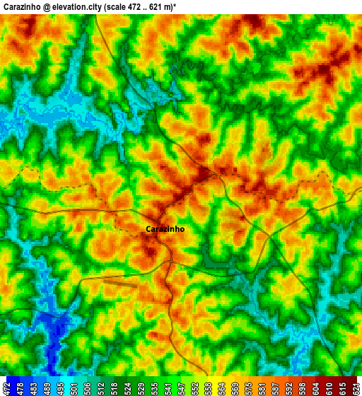 Zoom OUT 2x Carazinho, Brazil elevation map