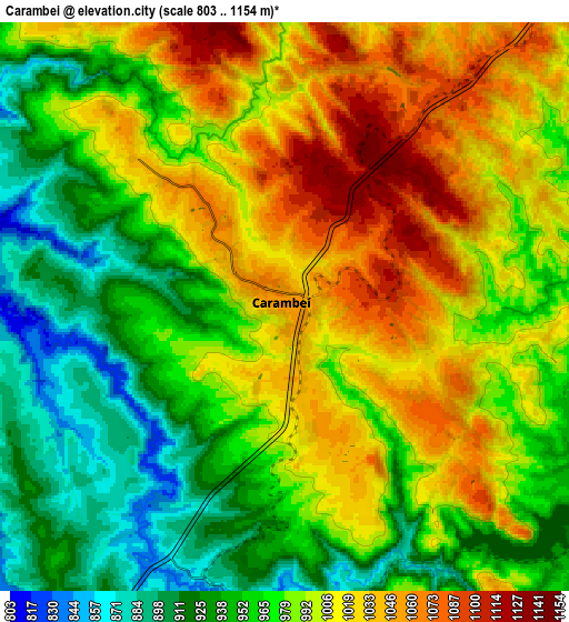 Zoom OUT 2x Carambeí, Brazil elevation map