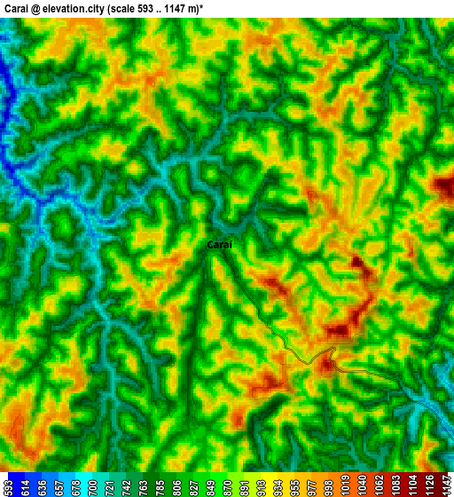 Zoom OUT 2x Caraí, Brazil elevation map