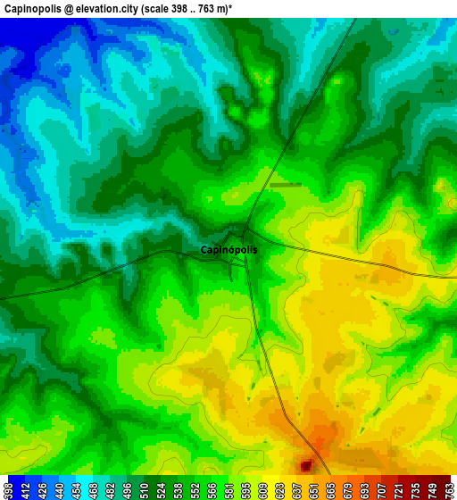 Zoom OUT 2x Capinópolis, Brazil elevation map