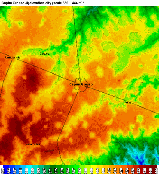 Zoom OUT 2x Capim Grosso, Brazil elevation map
