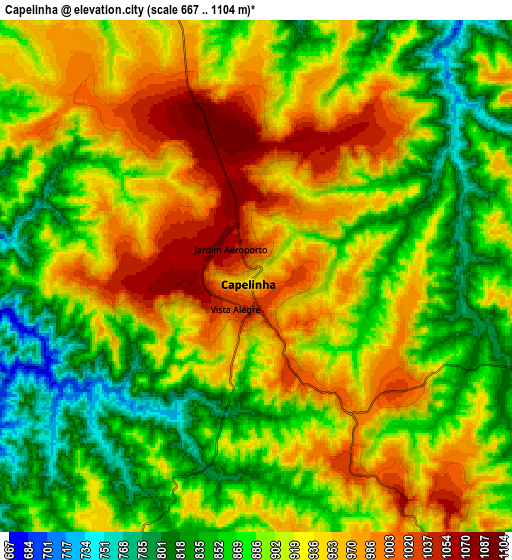 Zoom OUT 2x Capelinha, Brazil elevation map