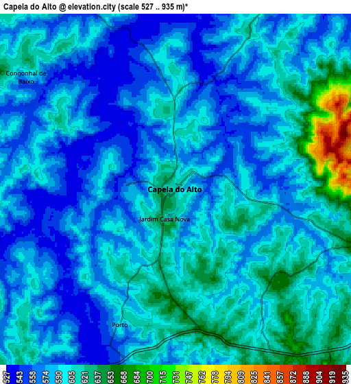 Zoom OUT 2x Capela do Alto, Brazil elevation map