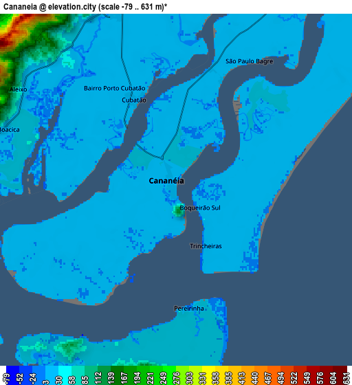 Zoom OUT 2x Cananéia, Brazil elevation map