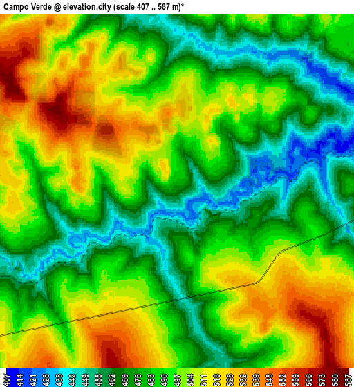 Zoom OUT 2x Campo Verde, Brazil elevation map
