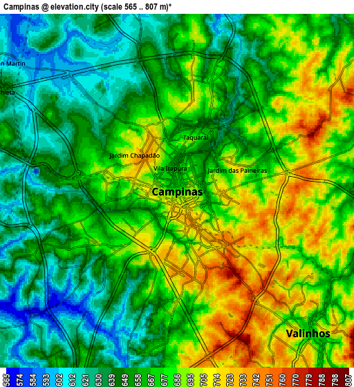 Zoom OUT 2x Campinas, Brazil elevation map