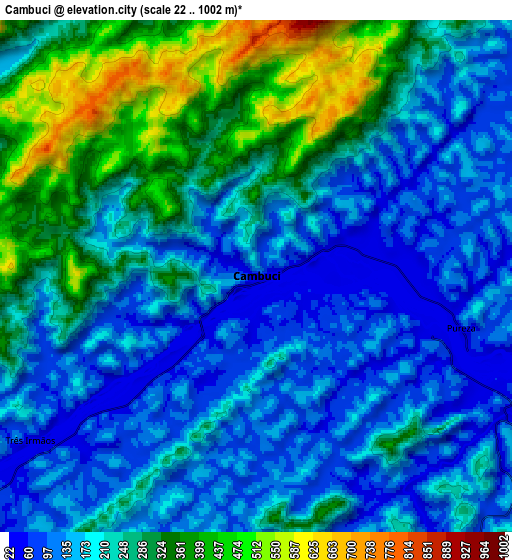 Zoom OUT 2x Cambuci, Brazil elevation map