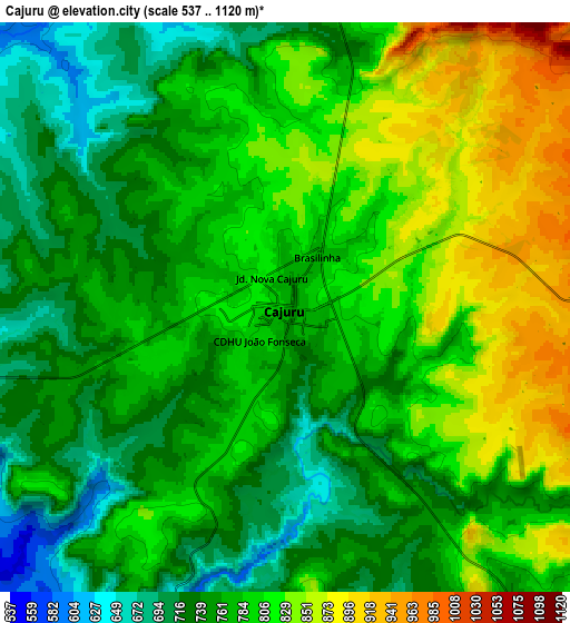 Zoom OUT 2x Cajuru, Brazil elevation map