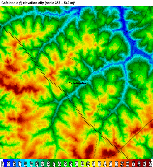 Zoom OUT 2x Cafelândia, Brazil elevation map