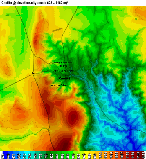 Zoom OUT 2x Caetité, Brazil elevation map