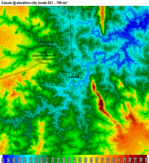 Zoom OUT 2x Caculé, Brazil elevation map