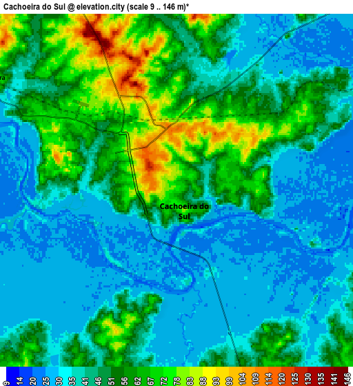 Zoom OUT 2x Cachoeira do Sul, Brazil elevation map