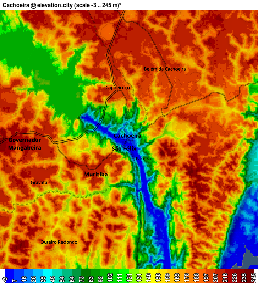 Zoom OUT 2x Cachoeira, Brazil elevation map