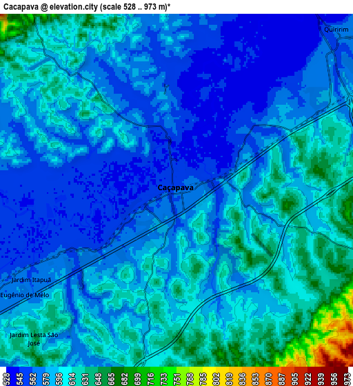 Zoom OUT 2x Caçapava, Brazil elevation map