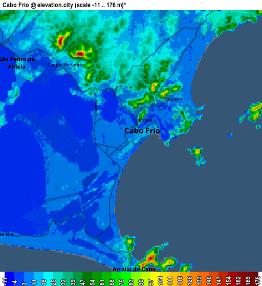 Zoom OUT 2x Cabo Frio, Brazil elevation map