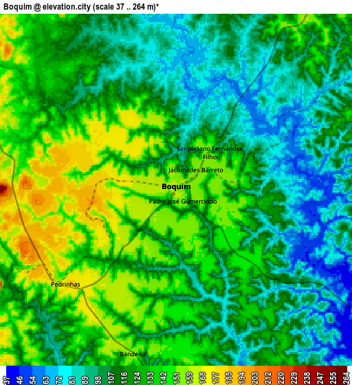 Zoom OUT 2x Boquim, Brazil elevation map