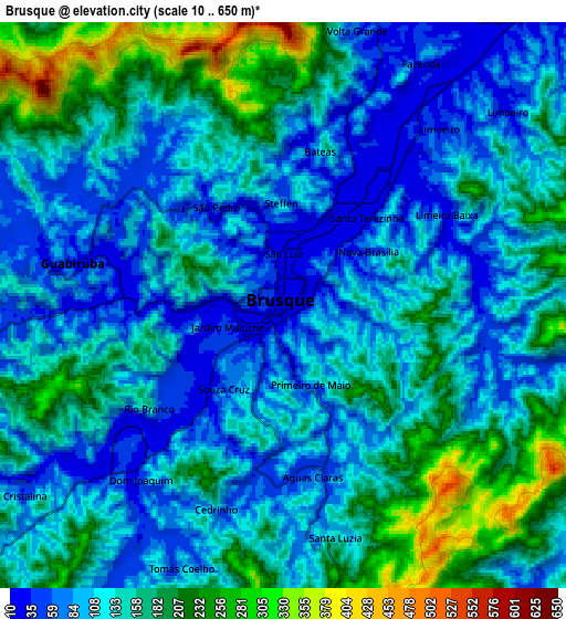 Zoom OUT 2x Brusque, Brazil elevation map