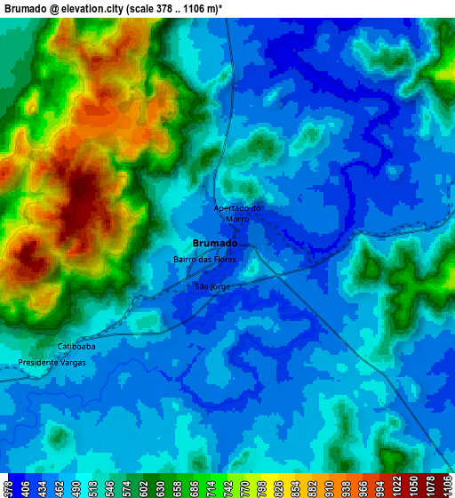 Zoom OUT 2x Brumado, Brazil elevation map