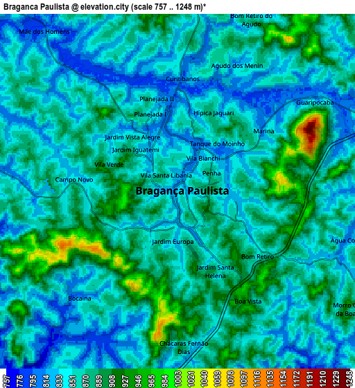 Zoom OUT 2x Bragança Paulista, Brazil elevation map
