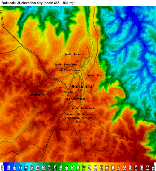 Zoom OUT 2x Botucatu, Brazil elevation map