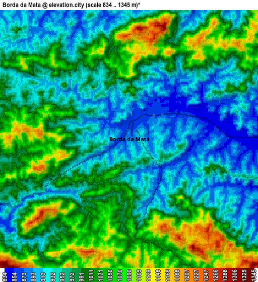 Zoom OUT 2x Borda da Mata, Brazil elevation map