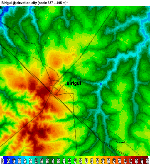 Zoom OUT 2x Birigui, Brazil elevation map